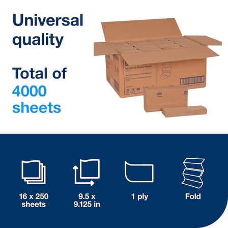 Specifications of Tork Universal Natural Kraft Multifold Paper Towel White, H2, 1-Ply.jpg