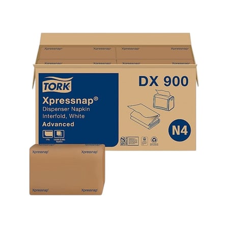 Case of Tork Xpressnap 13 by 8 Inches White Interfold Dispenser Napkin, 1-Ply.jpg