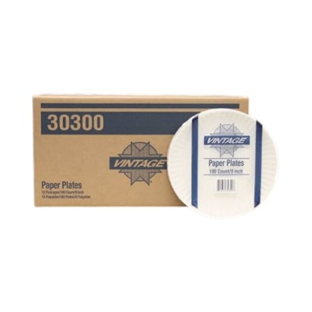Case of Vintage 9 Inches Uncoated White Paper Plate.jpg