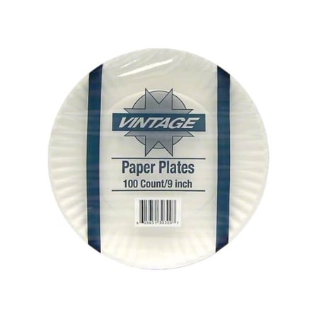Vintage 9 Inches Uncoated White Paper Plate.jpg