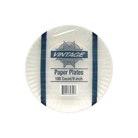 Vintage 9 Inches Coated White Paper Plate.jpg
