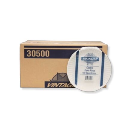 Case of Vintage 9 Inches Coated White Paper Plate.jpg