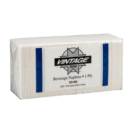 Vintage White Beverage Napkin, 1-Ply, 9 by 9 Inches.jpg