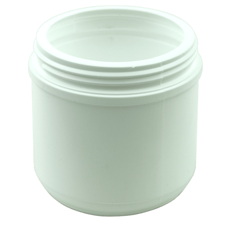 WHITE 16oz HDPE Plastic Jar 89/400(252/case)