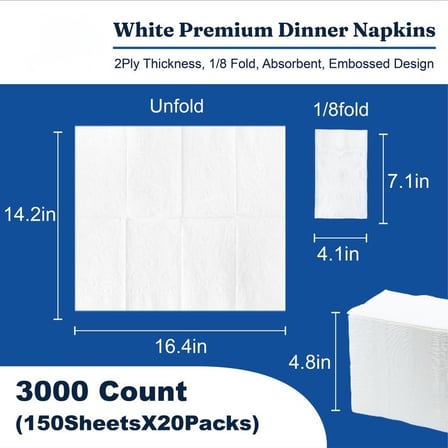 White Fold Dinner Napkin, 2-Ply, 14 by 16 Inches.jpg