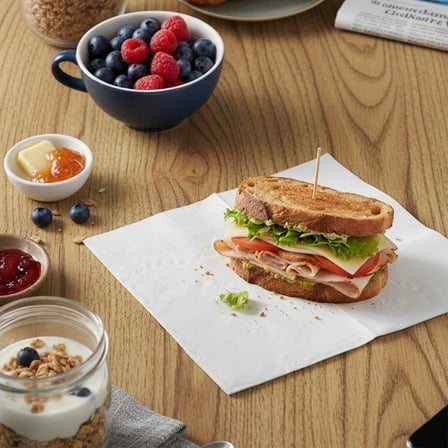 White Fold Dinner Napkin, 2-Ply, 14 by 16 Inches With Sandwich.jpg