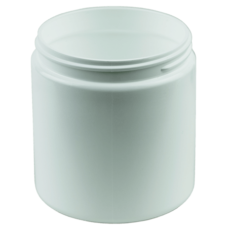 WHITE 8oz HDPE Plastic Jar 70/400 (448/case)