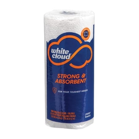 White Cloud White Perforated Kitchen Paper Towel Roll, 2-Ply, 6 by 11 Inches, 90 Sheet.jpg