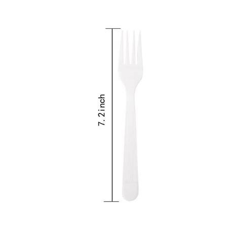 7.2" White Heavy Weight Plastic Forks - (1000/Case)