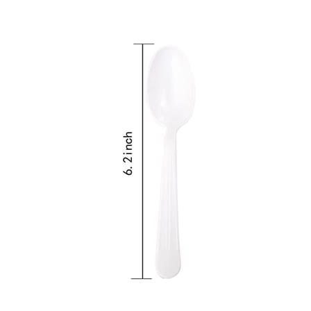 6.2" White Heavy Weight Plastic Tea Spoons - (1000/Case)