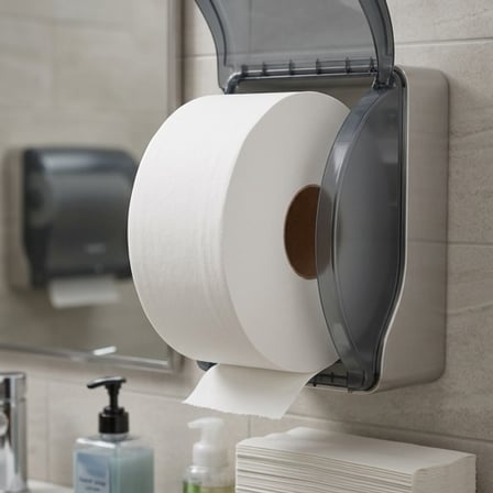 White Jumbo Toilet Paper Roll, 2-Ply, 3 5/16" x 500 feet - (12/Case) product image