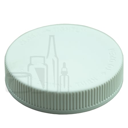 White Ribbed CRC (Child Resistant Closure) Cap 70-400 Text HS035.20F Liner(530/cs)