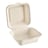 6 x 6 x 3 Sugarcane Bagasse Clamshell White Take-Out Container