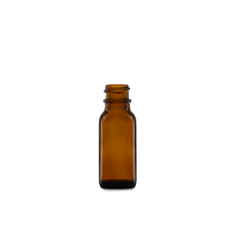 0.5 oz Amber Glass Boston Round Bottle 18-400 Neck Finish