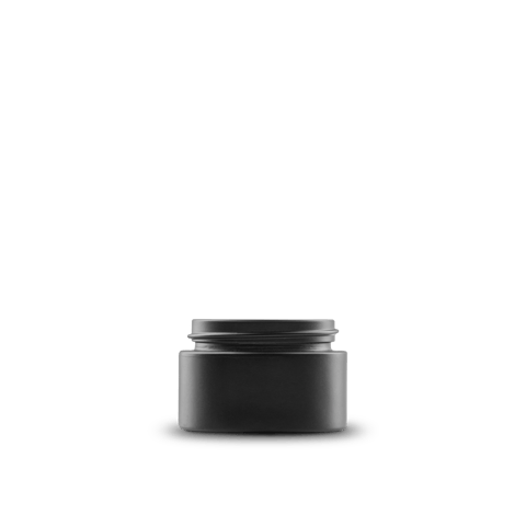 0.5 oz Black Frosted Glass Cylinder Low-Profile Jar 41-400 Neck Finish