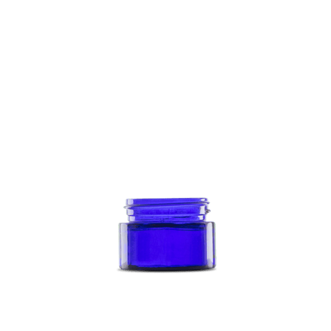 0.5 oz Blue Glass Cylinder Low-Profile Jar 41-400 Neck Finish