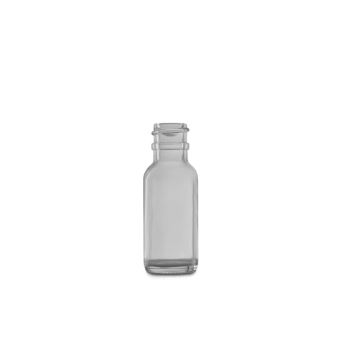 0.5 oz Clear Glass Boston Round Bottle 18-400 Neck Finish