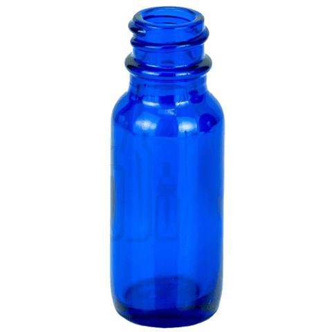 0.5 oz Cobalt Blue Boston Round Glass Bottle with 18-400 Neck Finish - (540/Case)