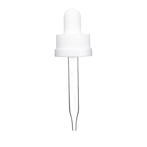 18-400 White CRC Dropper with 64 mm Glass Pipette - (1000/Case)