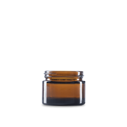1.7 oz Amber Glass Cylinder Low-Profile Jar 53-400 Neck Finish