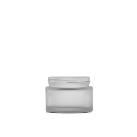 1.7 oz Clear Frosted Glass Cylinder Low-Profile Jar 53-400 Neck Finish