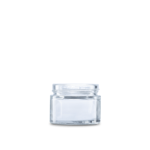 1.7 oz Clear Glass Cylinder Low-Profile Jar 53-400 Neck Finish