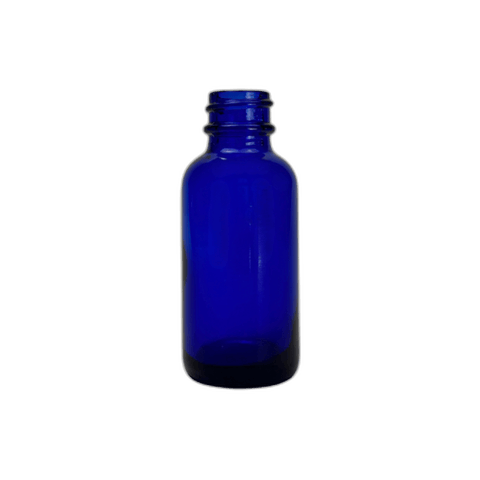 1 oz. (30 ml) Cobalt Blue Boston Round Glass Bottle 20-400 Neck Finish - (81/Case)