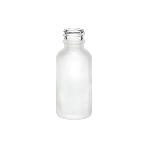 1 oz Clear Frosted Boston Round Glass Bottle with 20-400 Neck Finish - (180/Case)