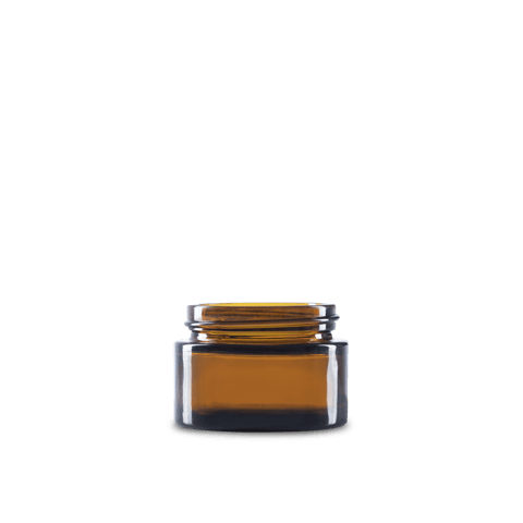 1 oz Amber Glass Cylinder Low-Profile Jar 48-400 Neck Finish
