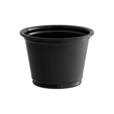 1 oz. Black Plastic Portion Cup, Souffle Cups - Ideal For Condiments, Samples & Tastings - (2500/Case)