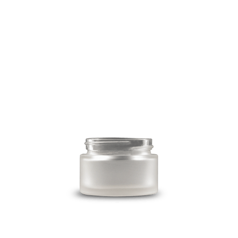 1 oz Clear Frosted Glass Cylinder Low-Profile Jar 48-400 Neck Finish