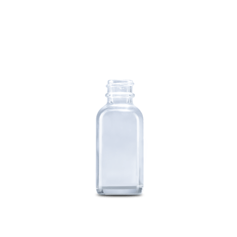 1 oz Clear Glass Boston Round Bottle 20-400 Neck Finish