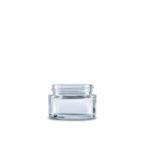 1 oz Clear Glass Cylinder Low-Profile Jar 48-400 Neck Finish