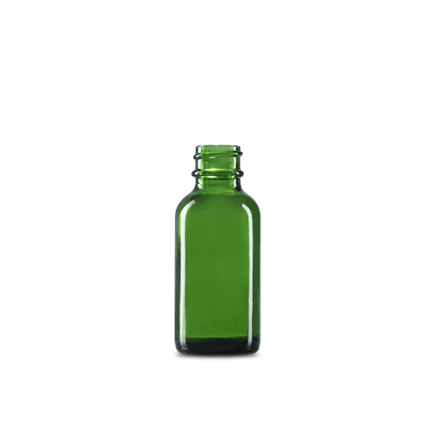 1 oz Green Glass Boston Round Bottle 20-400 Neck Finish