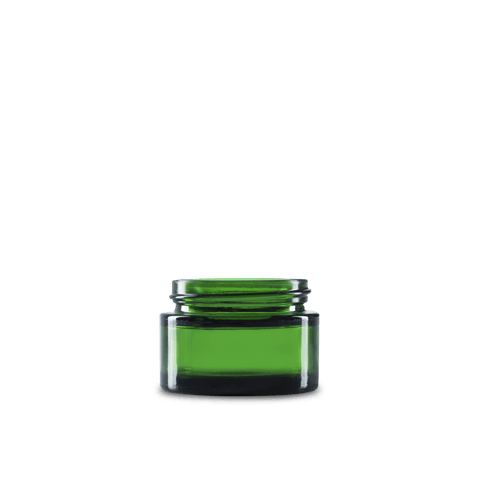 1 oz Green Glass Cylinder Low-Profile Jar 48-400 Neck Finish