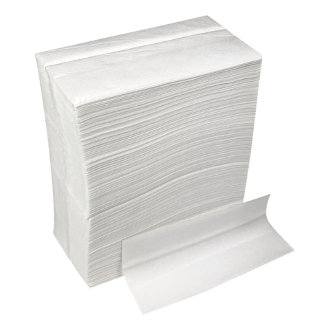 1-Ply White Tall Fold Dispenser Paper Napkin 7" x 13.5" - (10000/Case)