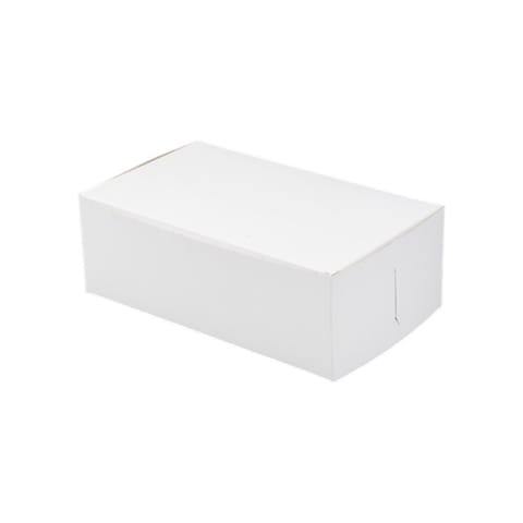 10" × 6" × 3 1/2" White Donut Box, 1-Piece, Lock Corner - (250/Case) 6100