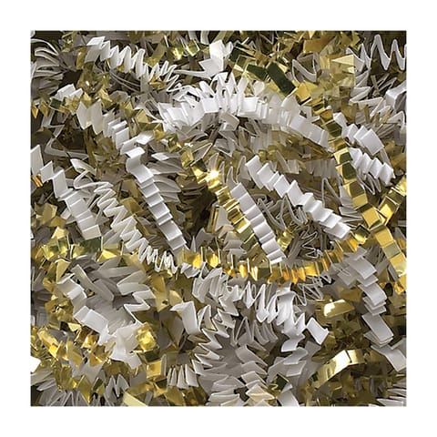 10 lb. White and Gold Metallic Blend Crinkle Paper