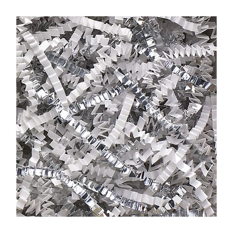 10 lb. White and Silver Metallic Blend Crinkle Paper