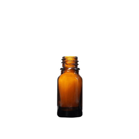 10 ml Amber Euro Round Glass Bottle with 18-DIN Neck Finish - (768/Case)