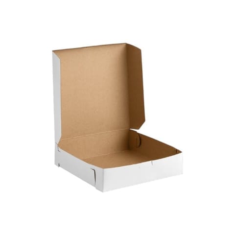 10" x 10" x 2 1/2" White Cake / Bakery Box, 1-Piece, Lock Corner - (250/Case) 6101