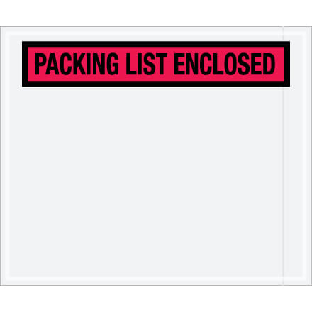 10 X 12" Red "Packing List Enclosed" Envelopes