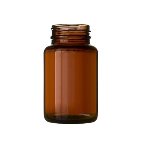 100 cc Amber Glass Wide Mouth Packer Bottle with 38-400 Neck Finish - (192/Case)