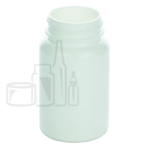 100cc White HDPE Plastic Packer Bottle 38-400 (650/Case)