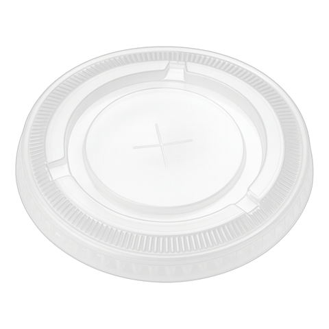105 mm Clear PET Plastic Flat Lids for 32 oz Paper Cold Cups - (500/Case)