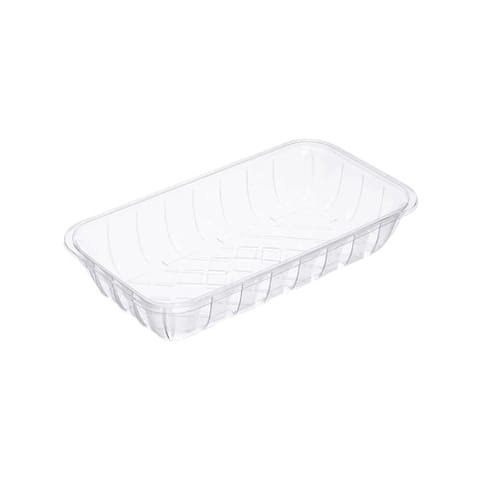 #10K Clear PET Plastic Meat Tray,  10 3/4" × 5 7/8" × 1 7/8" - (150/Case)
