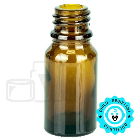 10ml Amber Glass Euro Round Bottle 18-415 (768/Case)