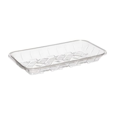 #10P Clear PET Plastic Meat Tray,  10 11/16" × 5 7/8" × 1 1/8" - (200/Case)