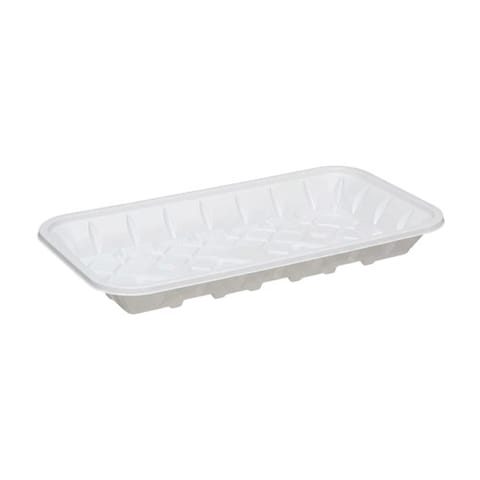 #10P White PET Plastic Meat Tray,  10 11/16" × 5 7/8" × 1 1/8" - (200/Case)