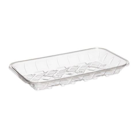 #10S Clear PET Plastic Meat Tray,  10 3/4" × 5 7/8" × 9/16" - (250/Case)